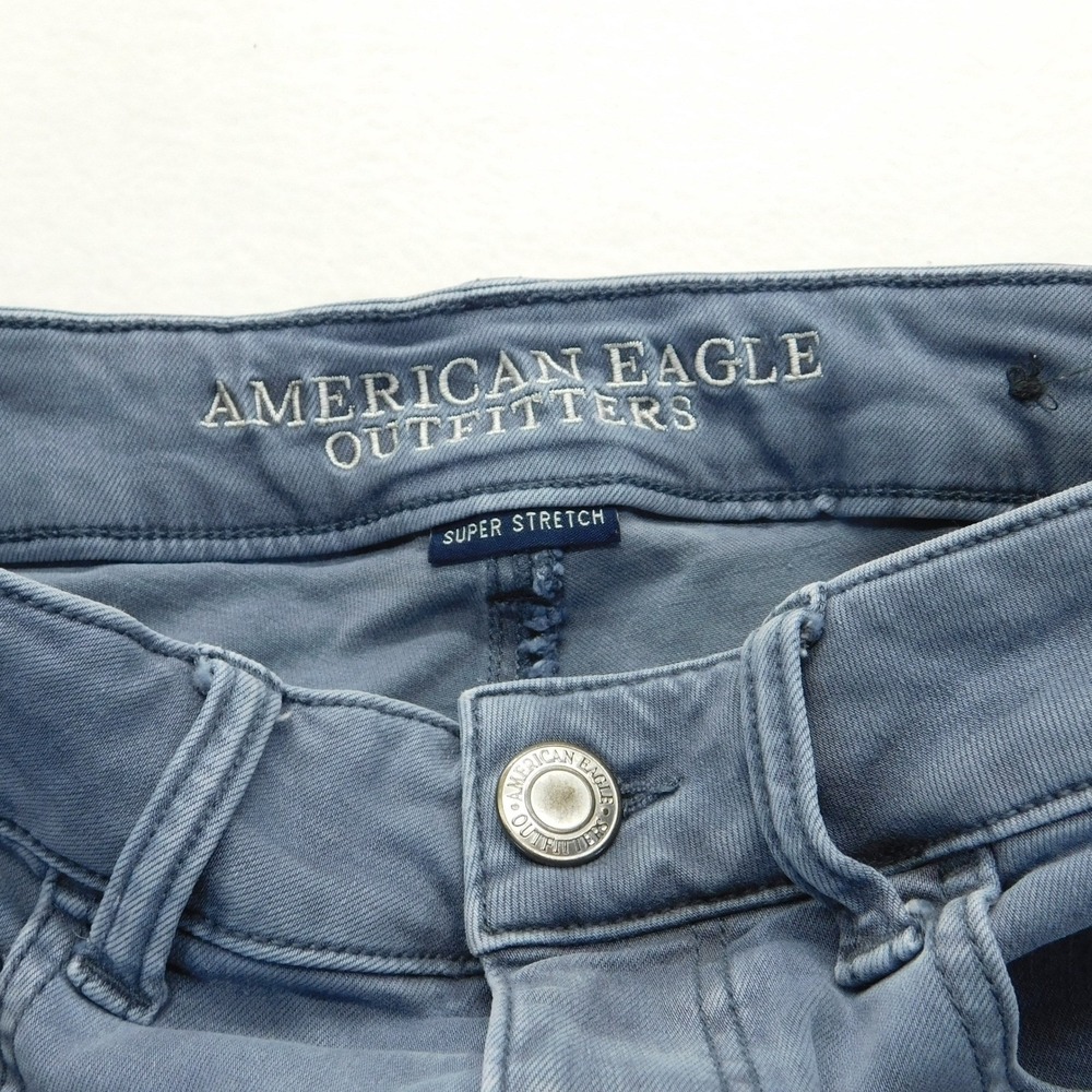 American Eagle Super Stretch Midi Bermuda Shorts Women 6 Blue - Picture 3 of 6